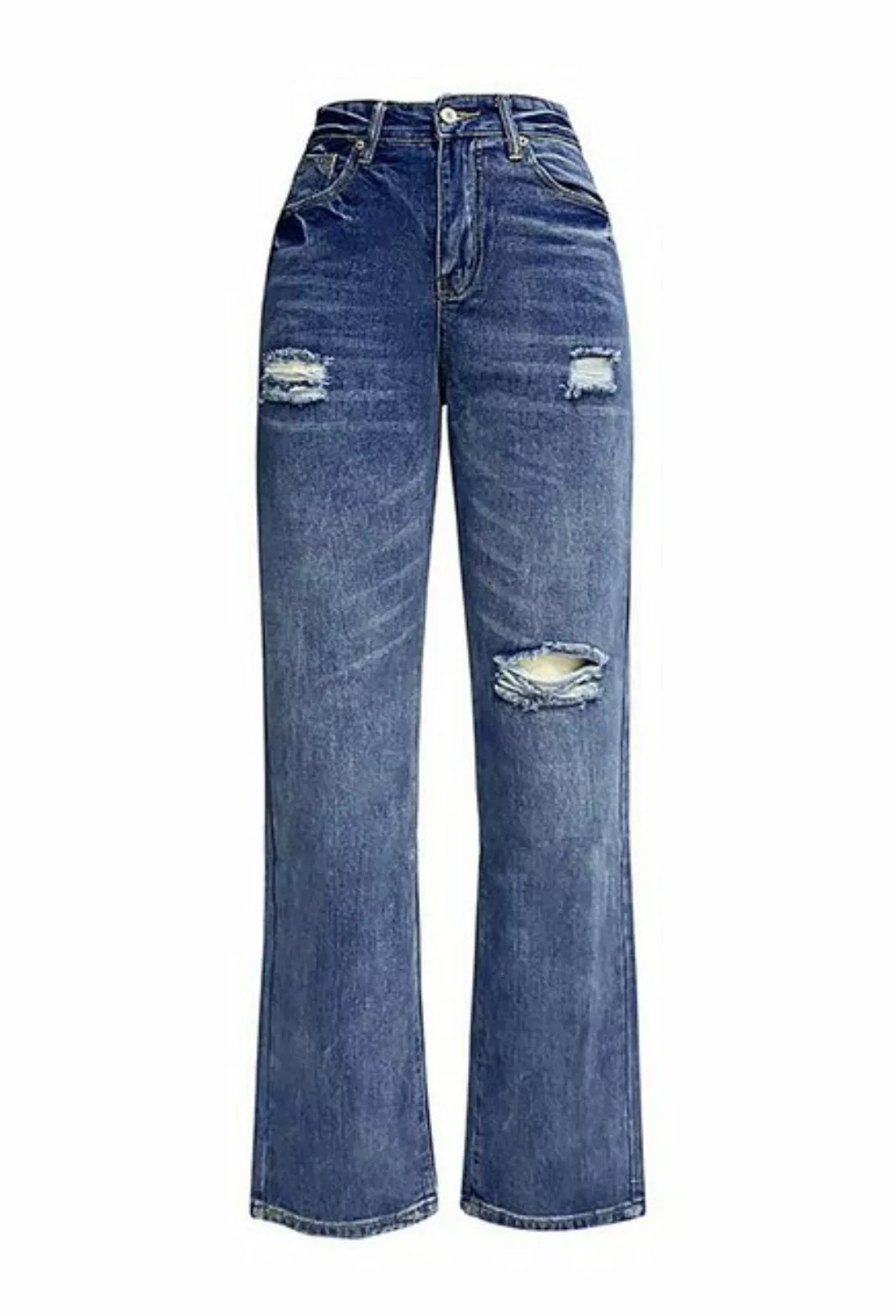 CHENIN Bequeme Jeans Modische, zerrissene, schmal geschnittene jeanshose mi günstig online kaufen