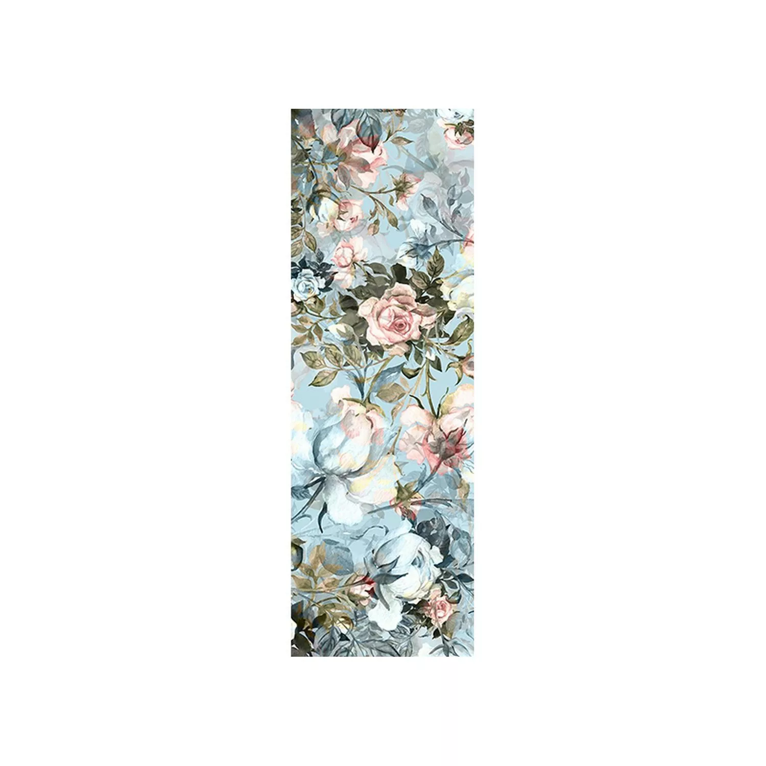 Sanders & Sanders Poster Blumenmuster Blau Rosa und Grün 09 X 27 M günstig online kaufen