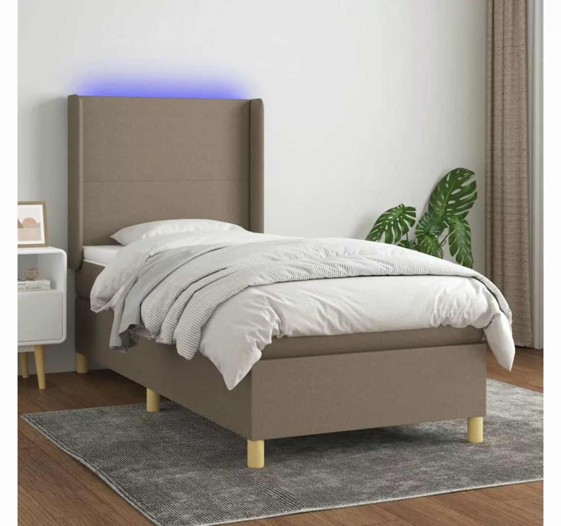 vidaXL Boxspringbett Bett Boxspringbett mit Matratze und LED Stoff (100x 20 günstig online kaufen