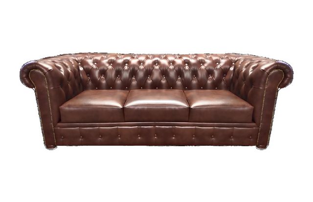 Xlmoebel Sofa Braunes Drei-Sitzer Ledersofa Chesterfield für die Einrichtun günstig online kaufen