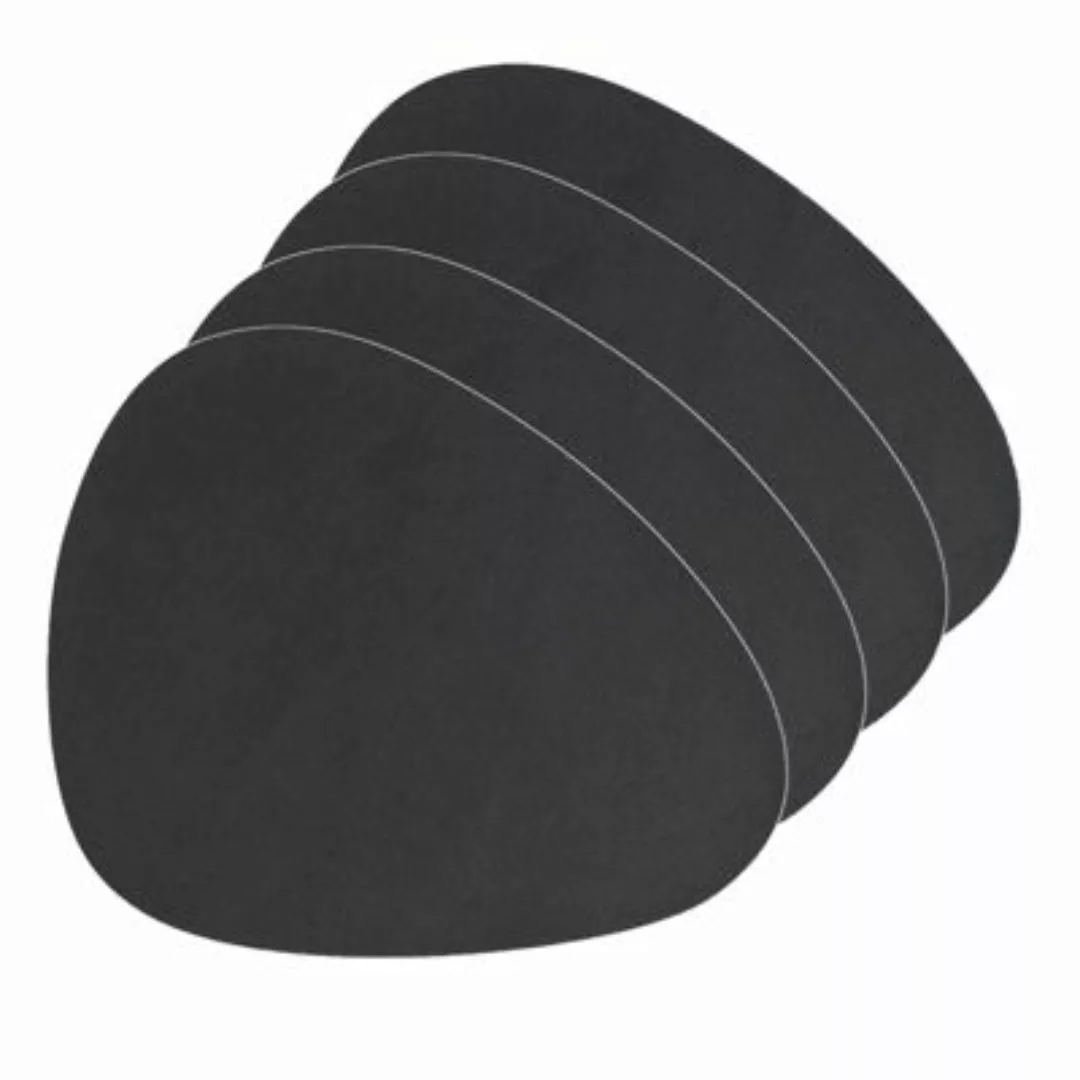 Neuetischkultur Platzmatte, 4 Stück Oval schwarz günstig online kaufen