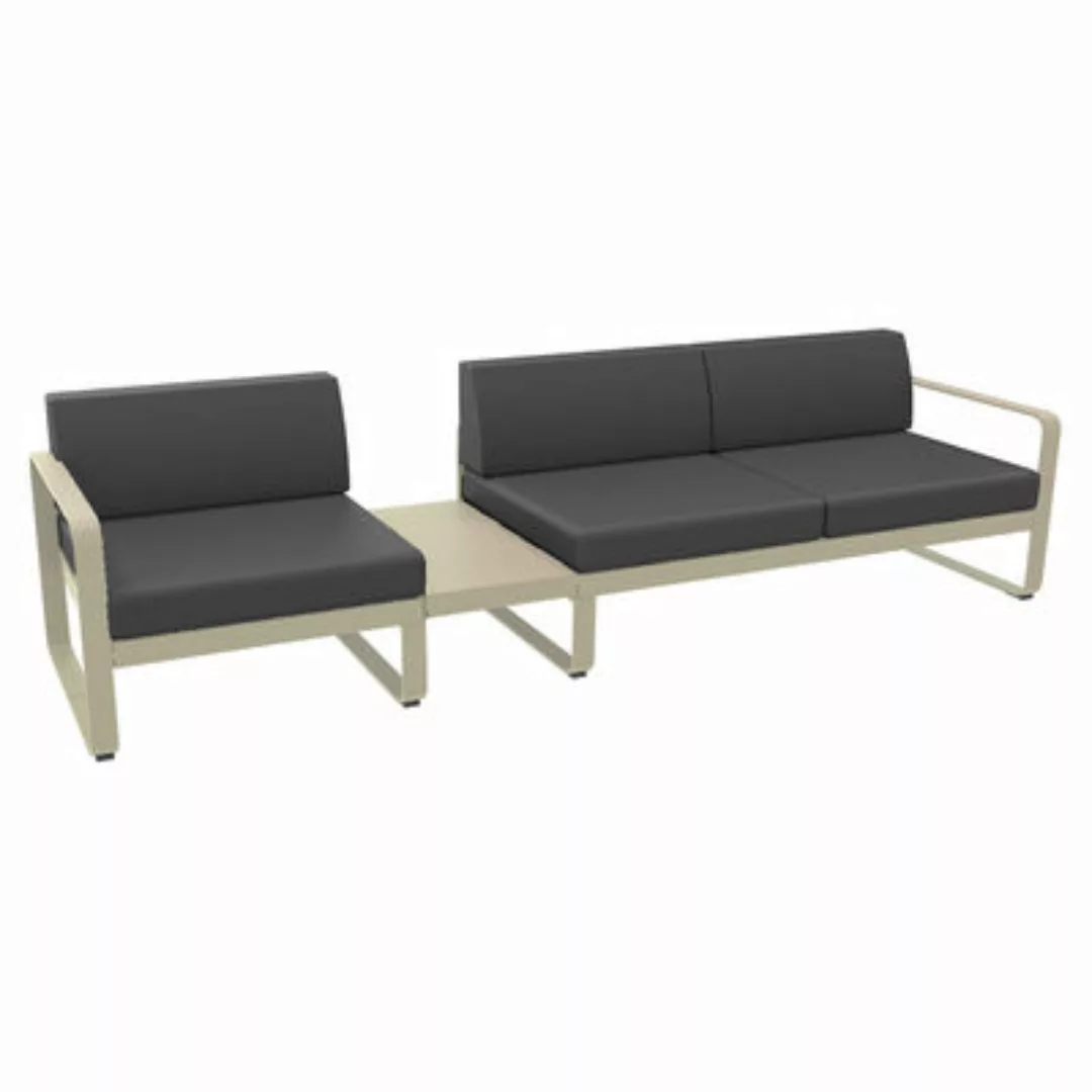 Gartensofa 3-Sitzer Bellevie metall textil grau / n° 1 A - L 275 cm - Stoff günstig online kaufen