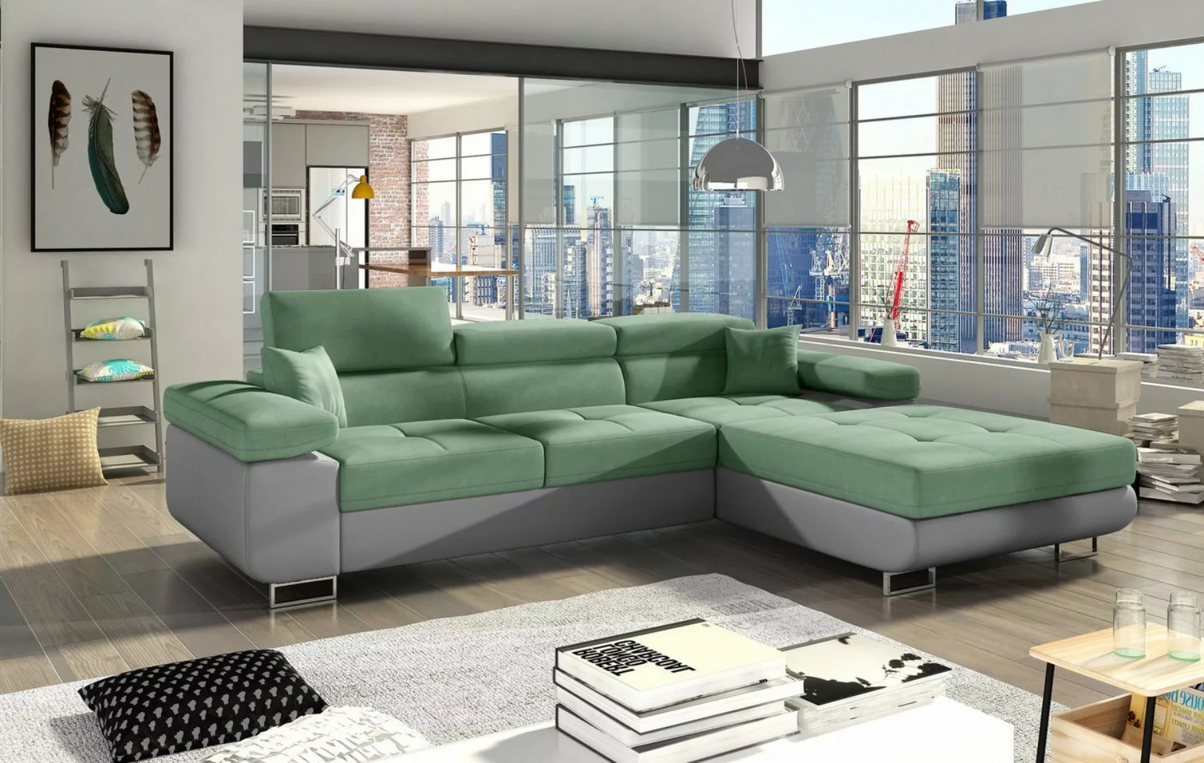 yourhouse24 Ecksofa Armando L-form Schlafsofa Wohnlandschaft Links Rechts C günstig online kaufen