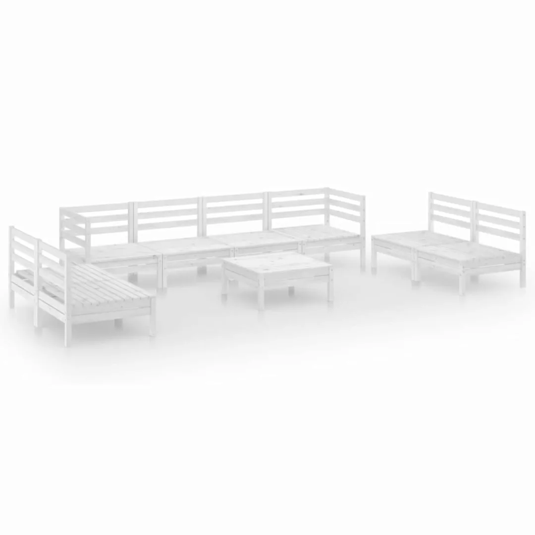 9-tlg. Garten-lounge-set Weiß Massivholz Kiefer günstig online kaufen