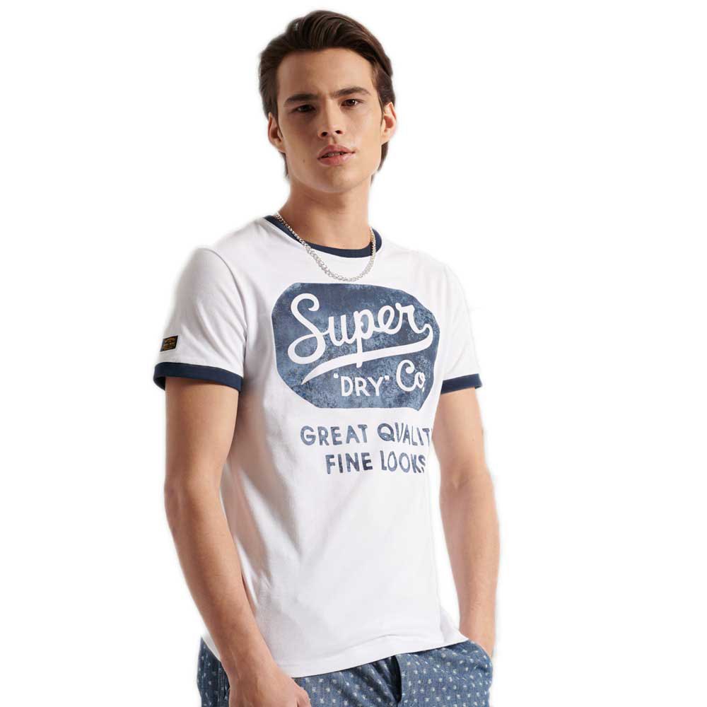 Superdry Workwear Ringer 220 Kurzärmeliges T-shirt 2XL Brilliant White günstig online kaufen