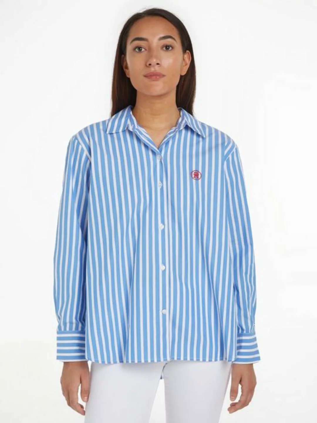 Tommy Hilfiger Hemdbluse SMD STRIPE EASY FIT LS SHIRT mit Längsstreifen günstig online kaufen