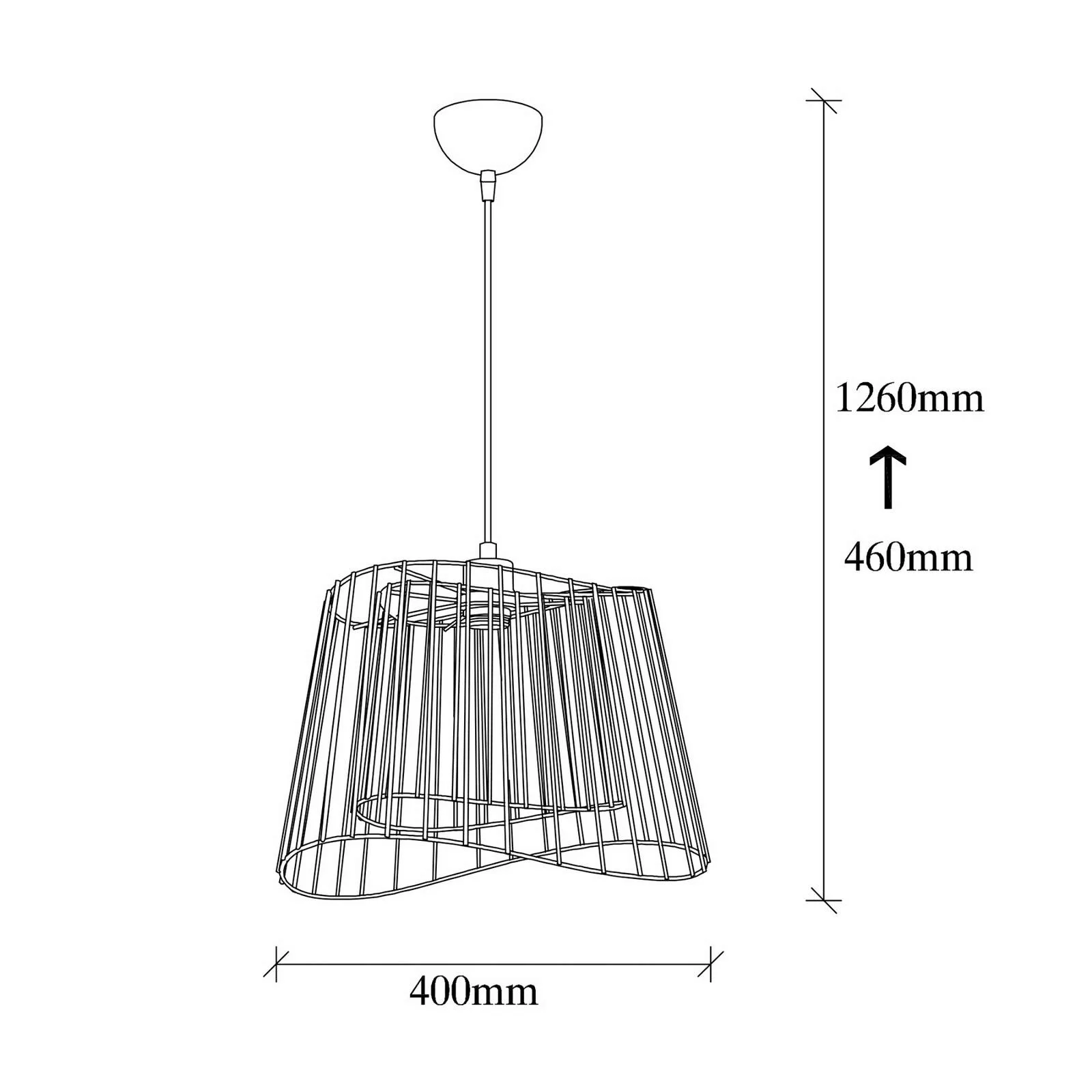 Hängeleuchte Byisoo 6345 einflammig Ø40cm schwarz günstig online kaufen