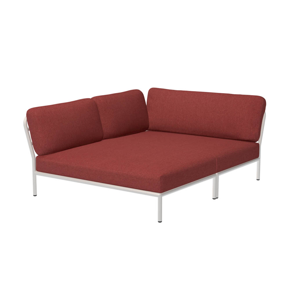 LEVEL Outdoor Eck-Sofa Lounge-Modul 5 Scharlachrot Weiß Links günstig online kaufen