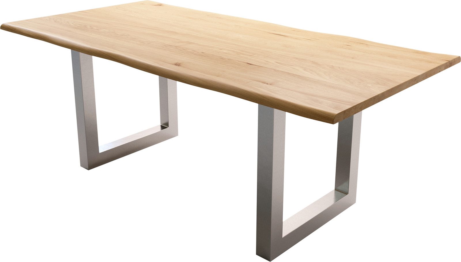 DELIFE Esstisch Edge, Eiche Natur 200x100x2,5-3 günstig online kaufen