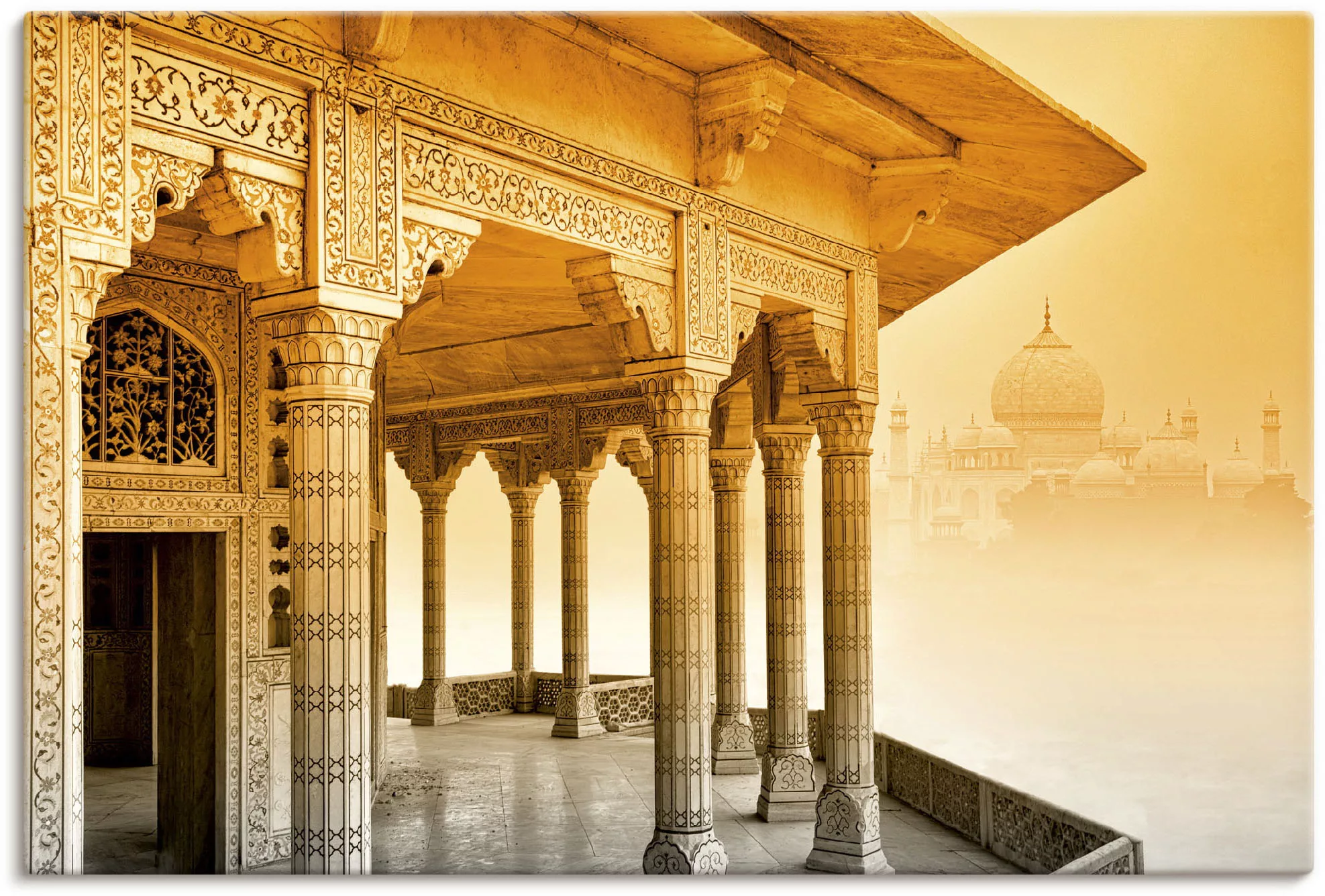 Artland Wandbild »Fort Agra mit Taj Mahal«, Gebäude, (1 St.), als Leinwandb günstig online kaufen