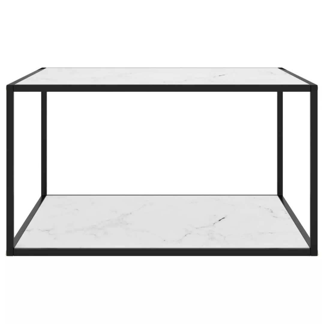 Beistelltisch Schwarz Mit Weißem Glas Marmor-optik 90x90x50 Cm günstig online kaufen