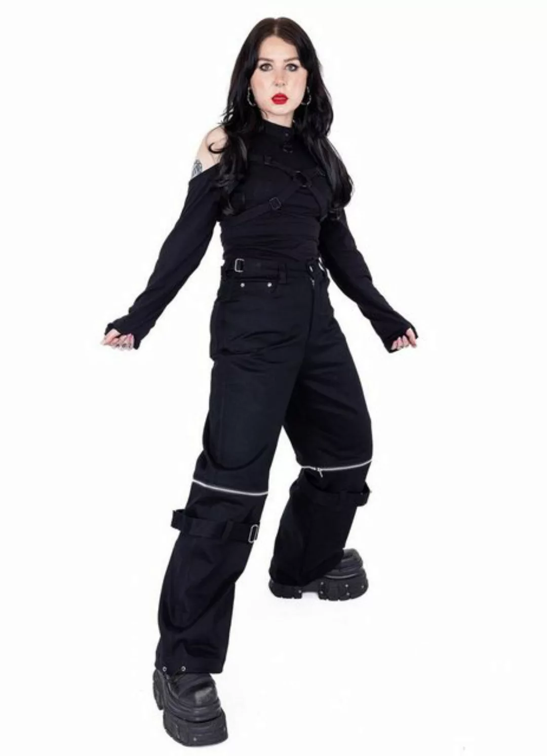 Heartless Stoffhose Darcy Gothic Pants Zip Off Hose Rave Trousers Weites Be günstig online kaufen