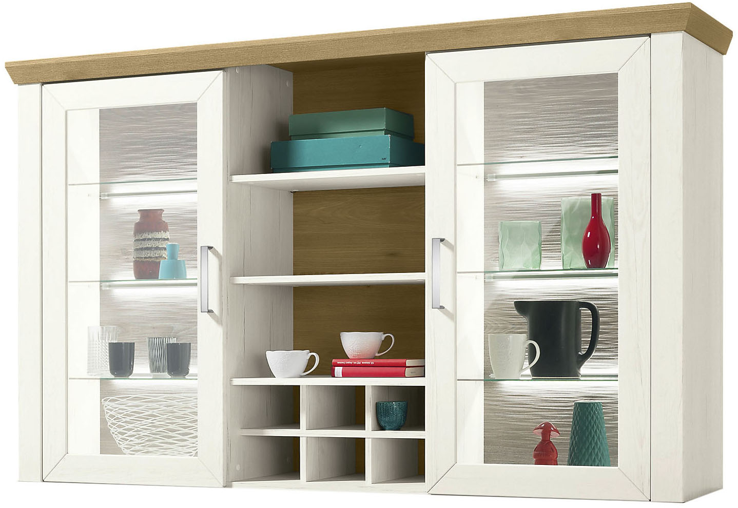 set one by Musterring Aufsatzschrank »York«, Typ 24, Glastüren und Flaschen günstig online kaufen