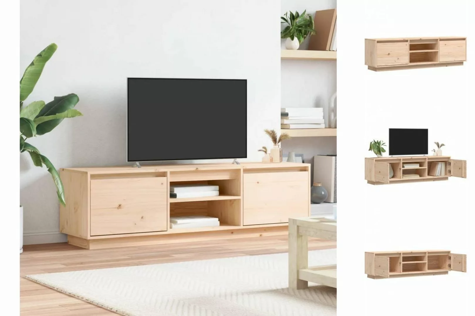 vidaXL TV-Schrank TV-Schrank 140x35x40 cm Massivholz Kiefer TV-Lowboard Fer günstig online kaufen