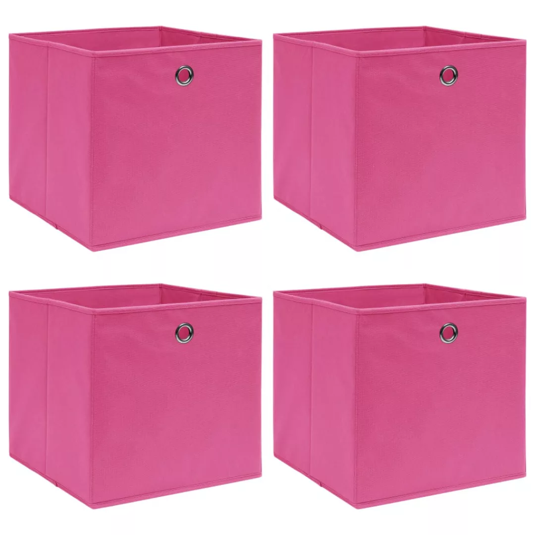 Aufbewahrungsboxen 4 Stk. Rosa 32×32×32 Cm Stoff günstig online kaufen