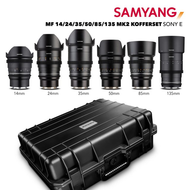 Samyang MF 14/24/35/50/85/135 MK2 Koffer Sony E Objektiv günstig online kaufen