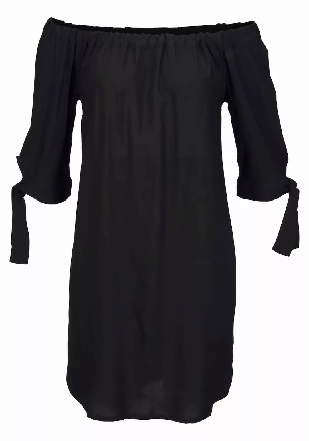 LASCANA Blusenkleid mit Carmenausschnitt und 3/4-Ärmeln, Sommerkleid, Stran günstig online kaufen