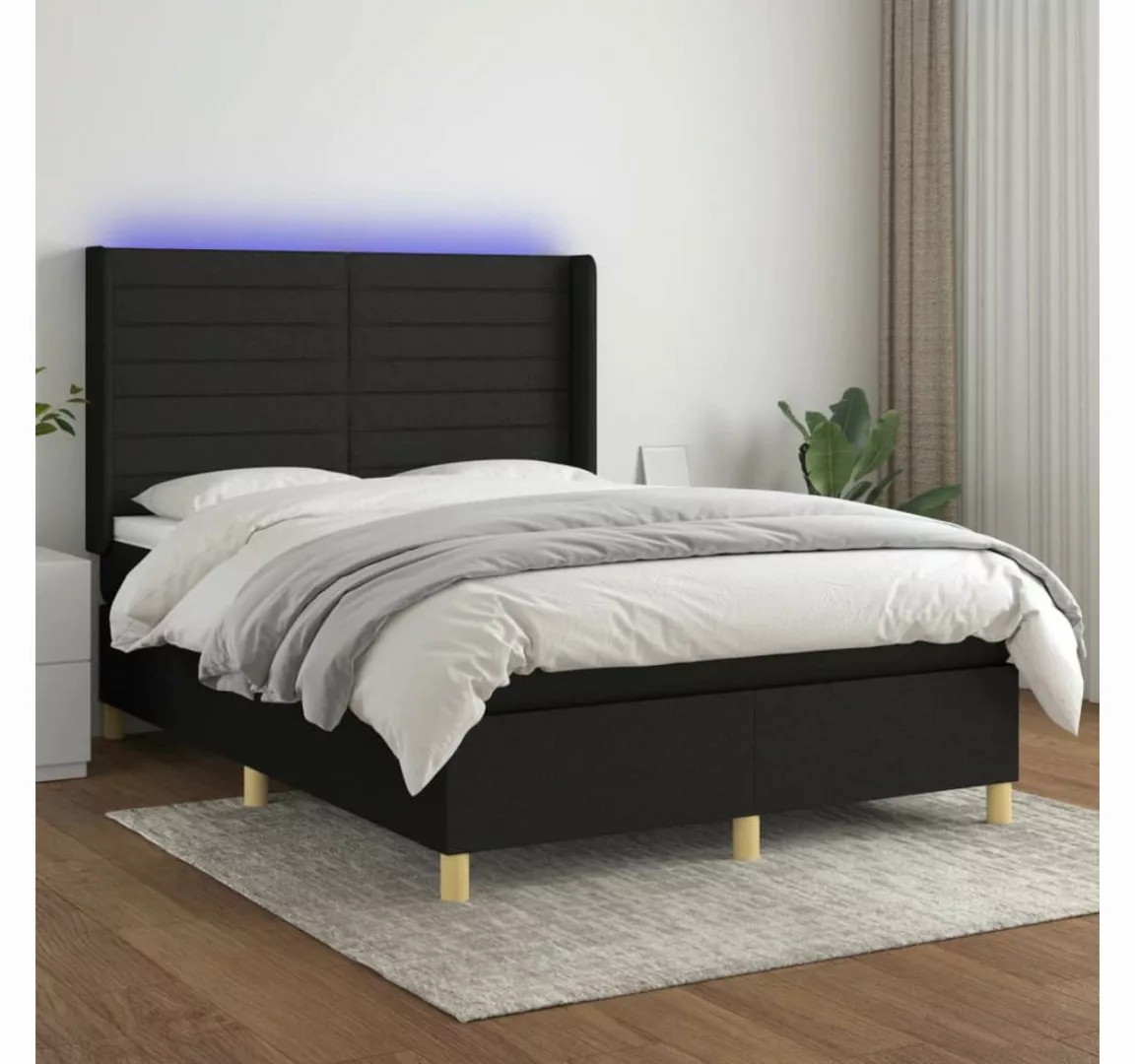 vidaXL Boxspringbett Bett Boxspringbett mit Matratze und LED Stoff (140 x 2 günstig online kaufen