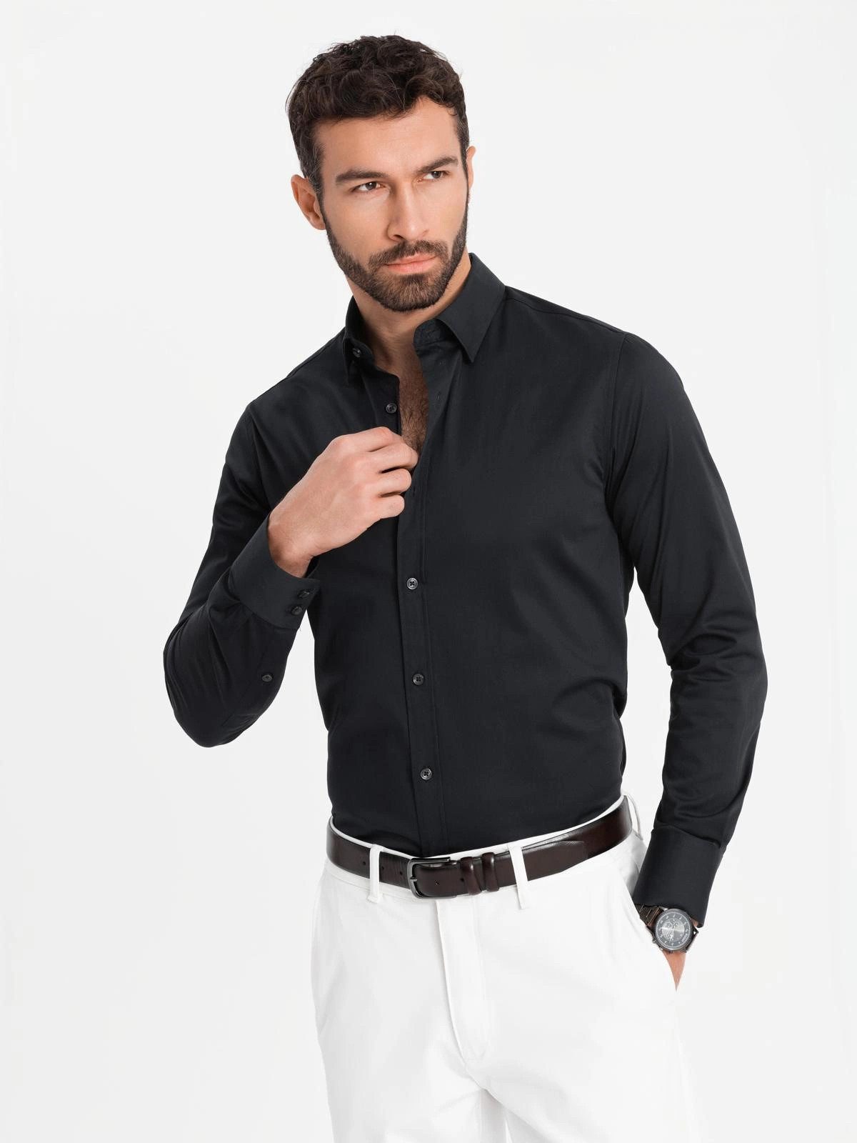 OMBRE Langarmhemd Klassisches Herrenhemd SLIM FIT günstig online kaufen