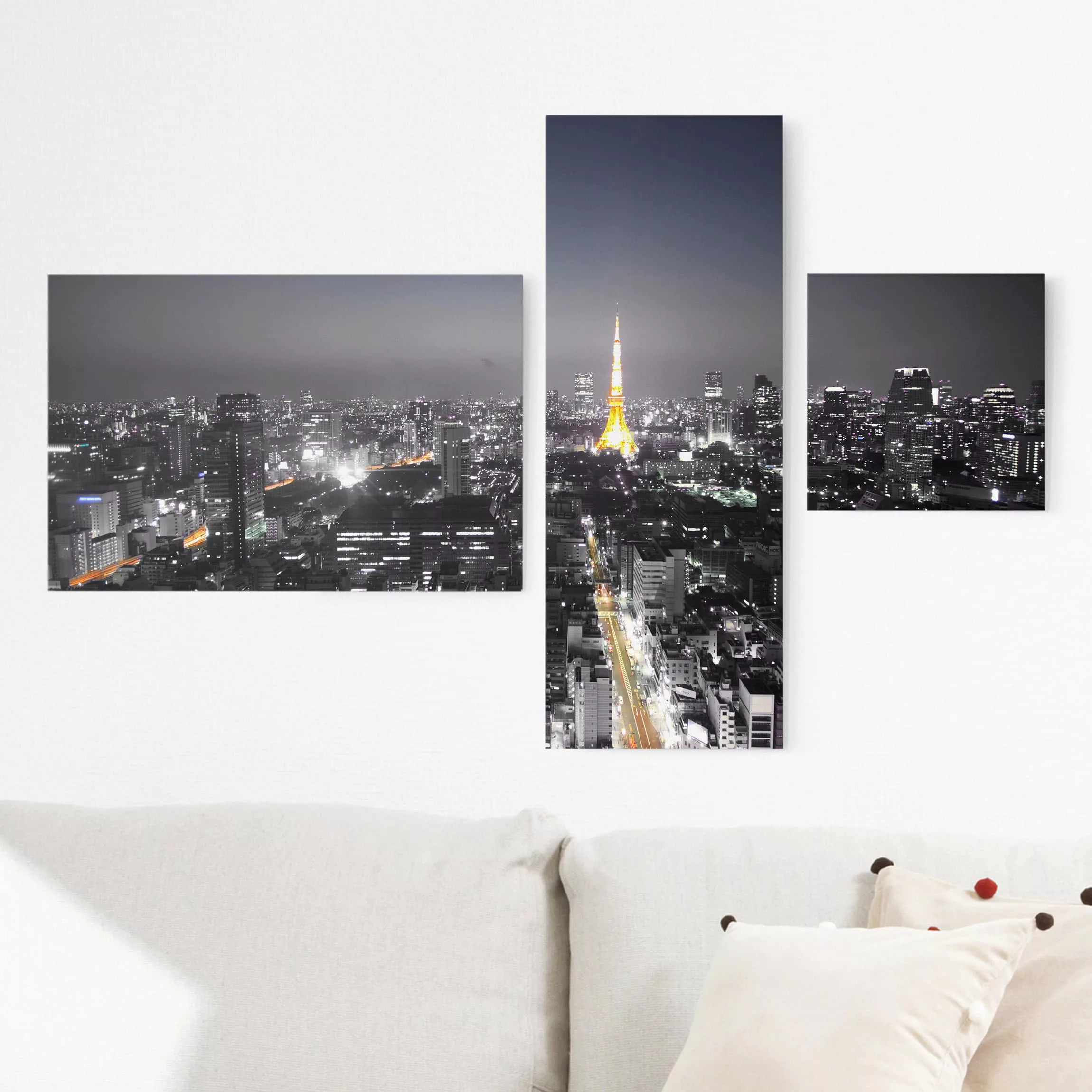 3-teiliges Leinwandbild - Querformat Tokio günstig online kaufen
