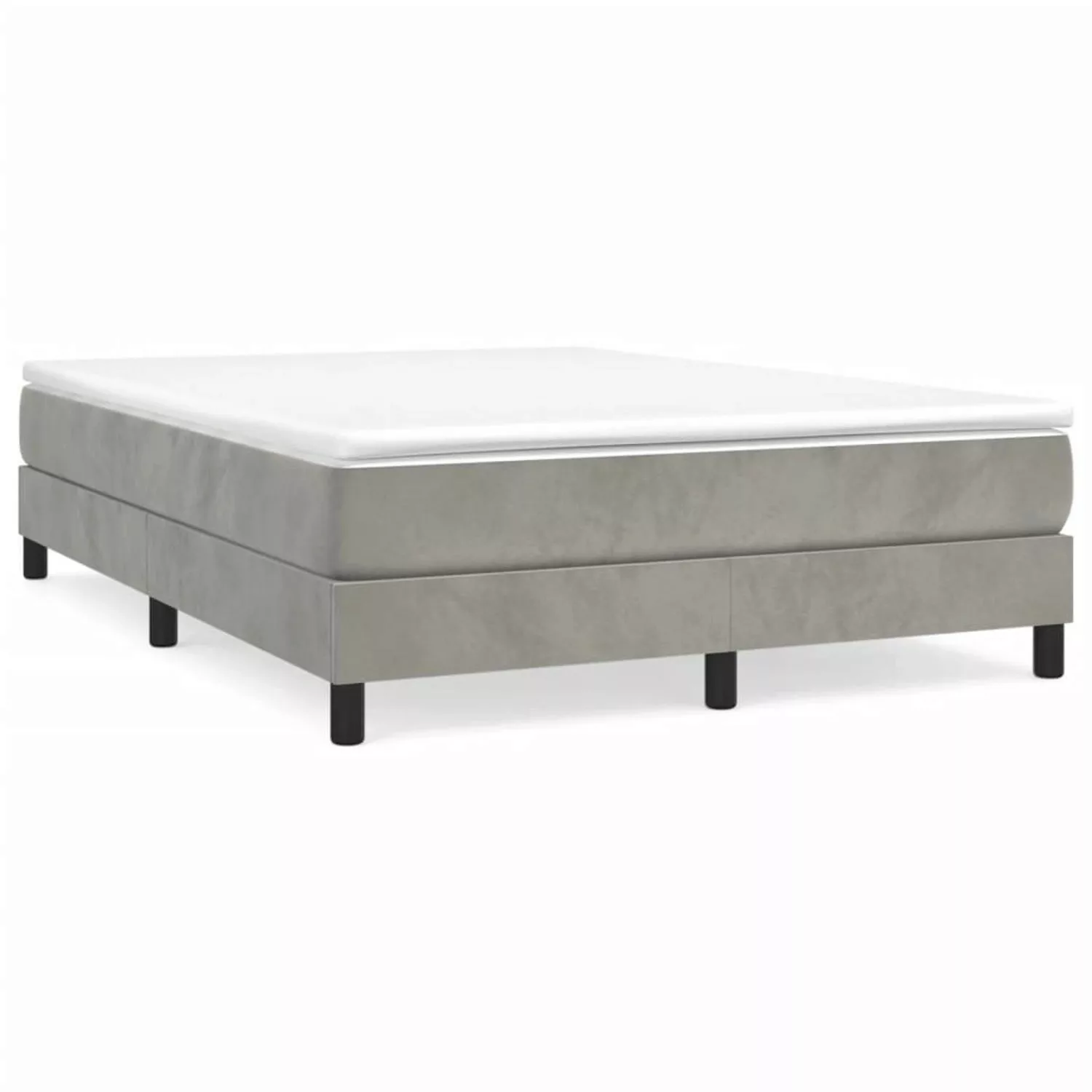 Vidaxl Boxspringbett Hellgrau 140x200 Cm Samt günstig online kaufen