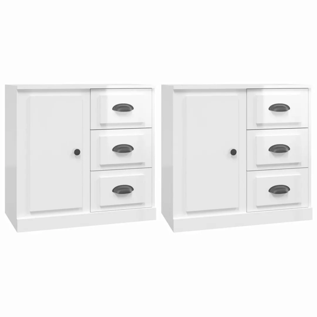 Vidaxl Sideboards 2 Stk. Hochglanz-weiß Holzwerkstoff günstig online kaufen