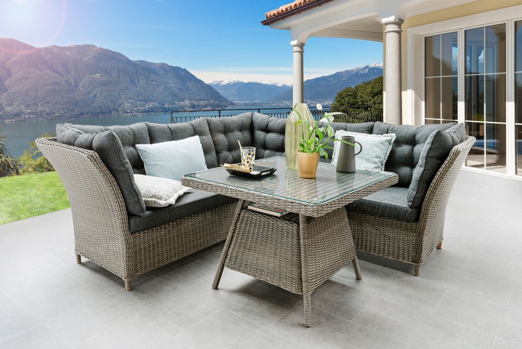 Destiny Garten-Essgruppe "PALMA LUNA", (Set, 16 tlg.), Polyrattan, Eckgrupp günstig online kaufen