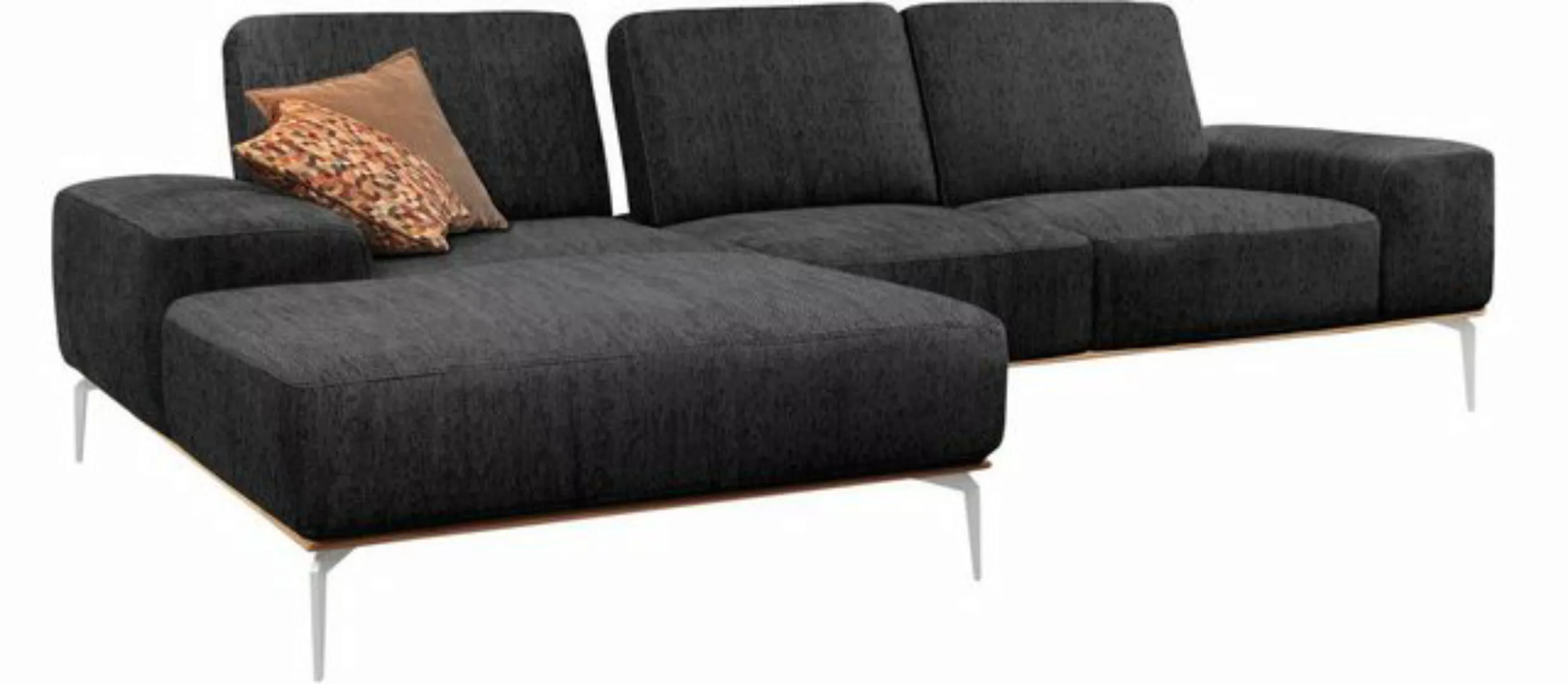 W.SCHILLIG Ecksofa run, mit elegantem Holzsockel, Füße in Chrom glänzend, B günstig online kaufen