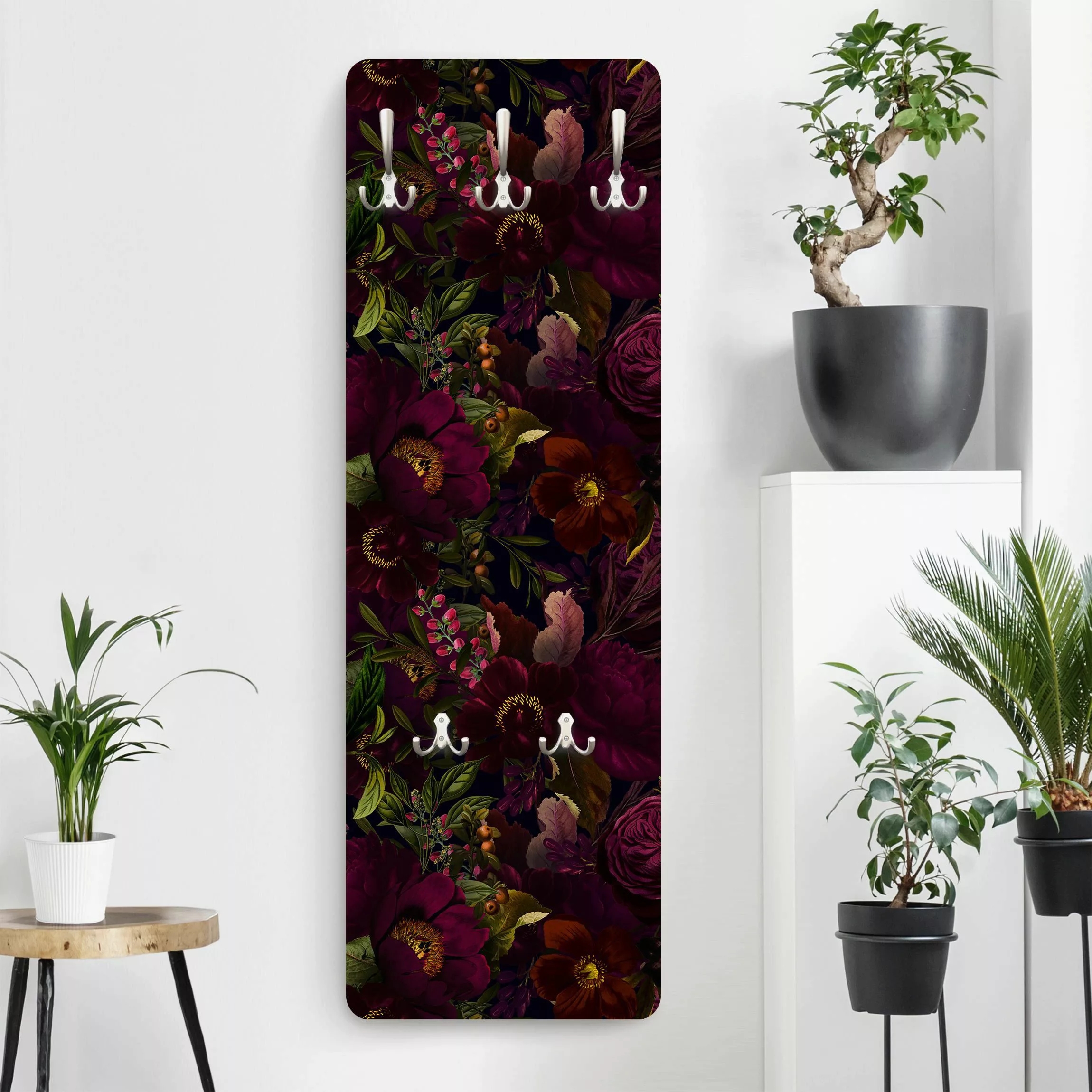 Wandgarderobe Lila Blüten Dunkel günstig online kaufen