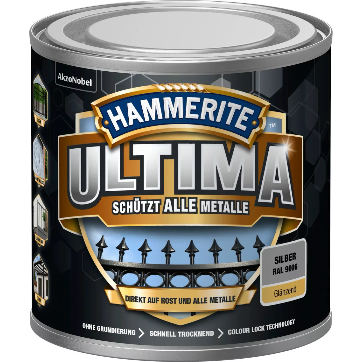 Hammerite Ultima Premium Metall-Schutzlack glänzend Silber 250 ml günstig online kaufen