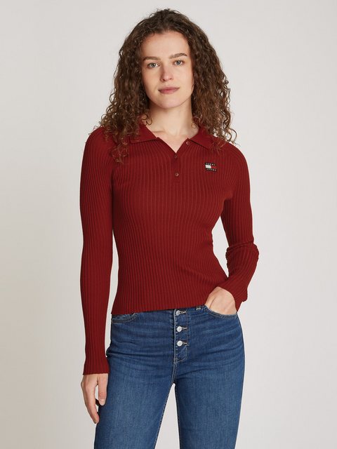 Tommy Jeans Strickpullover "TJW COLLAR BADGE RIB SWEATER", mit Logo-Badge, günstig online kaufen