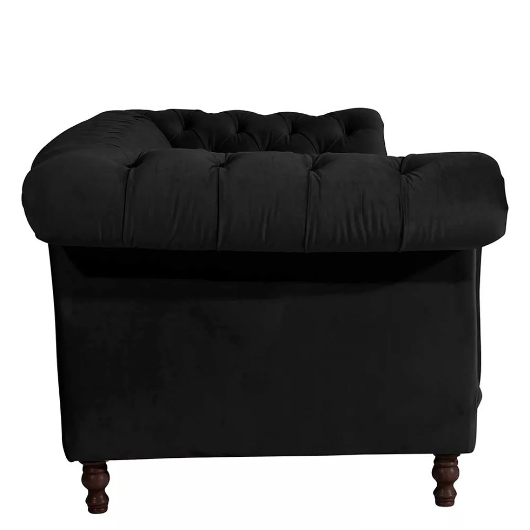 Schwarzes Neo Barock Sofa aus Samtvelours 253 cm breit günstig online kaufen