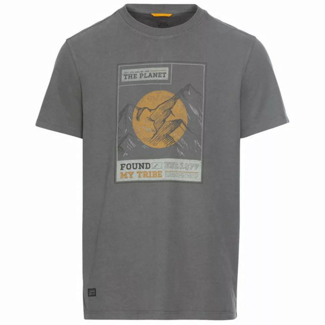 camel active Rundhalsshirt Große Größen Herren T-Shirt Frontprint Used-Look günstig online kaufen