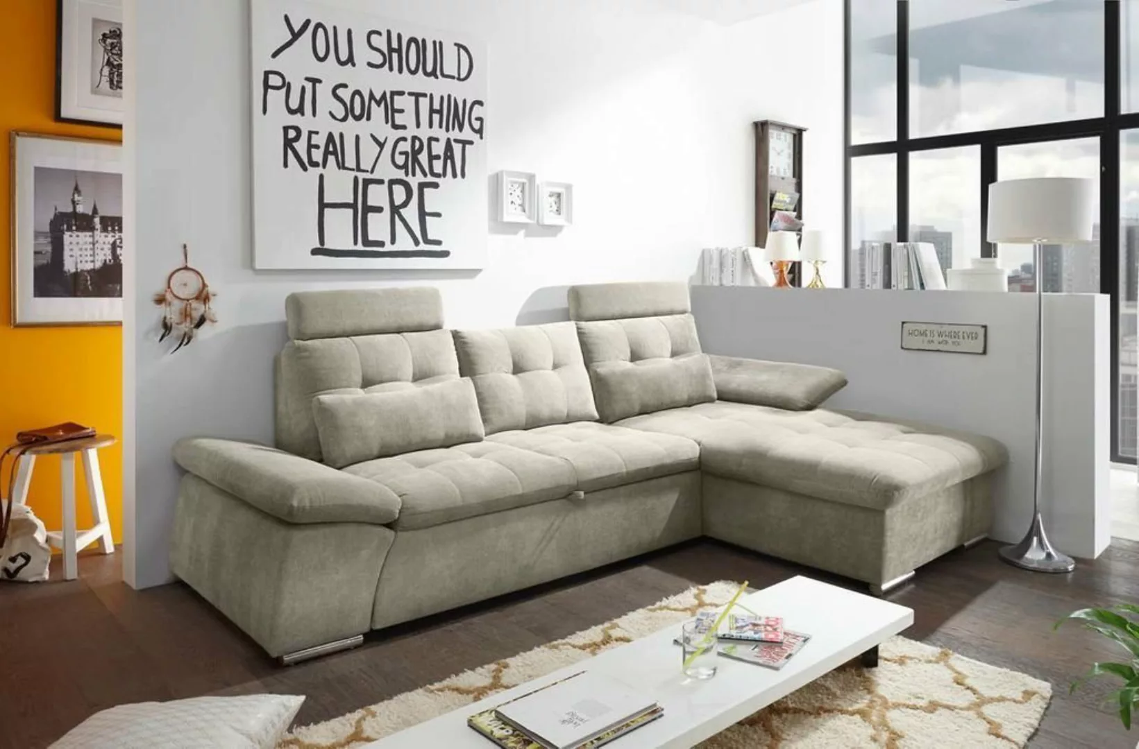ED EXCITING DESIGN Ecksofa, Nalo Ecksofa 268x170 cm Couch Eckcouch Sofa Sil günstig online kaufen