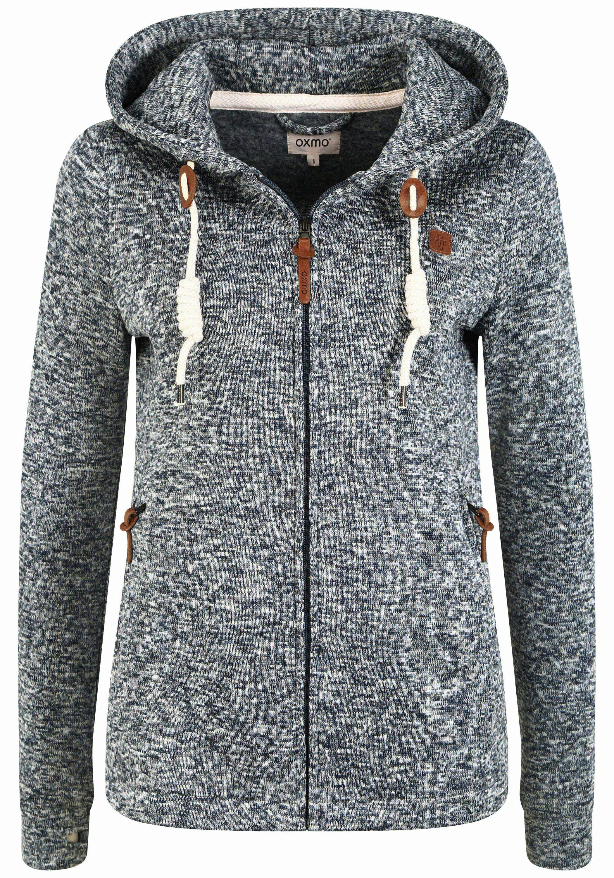 OXMO Strickfleecejacke "Strickfleecejacke OXThory", mit Kapuze günstig online kaufen