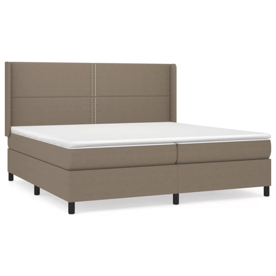 Vidaxl Boxspringbett Mit Matratze Taupe 200x200 Cm Stoff günstig online kaufen