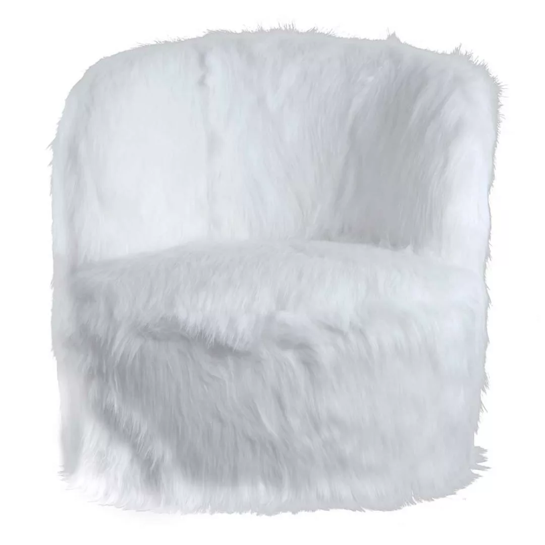 Kinderzimmer Sessel in Weiß Kunstfell günstig online kaufen