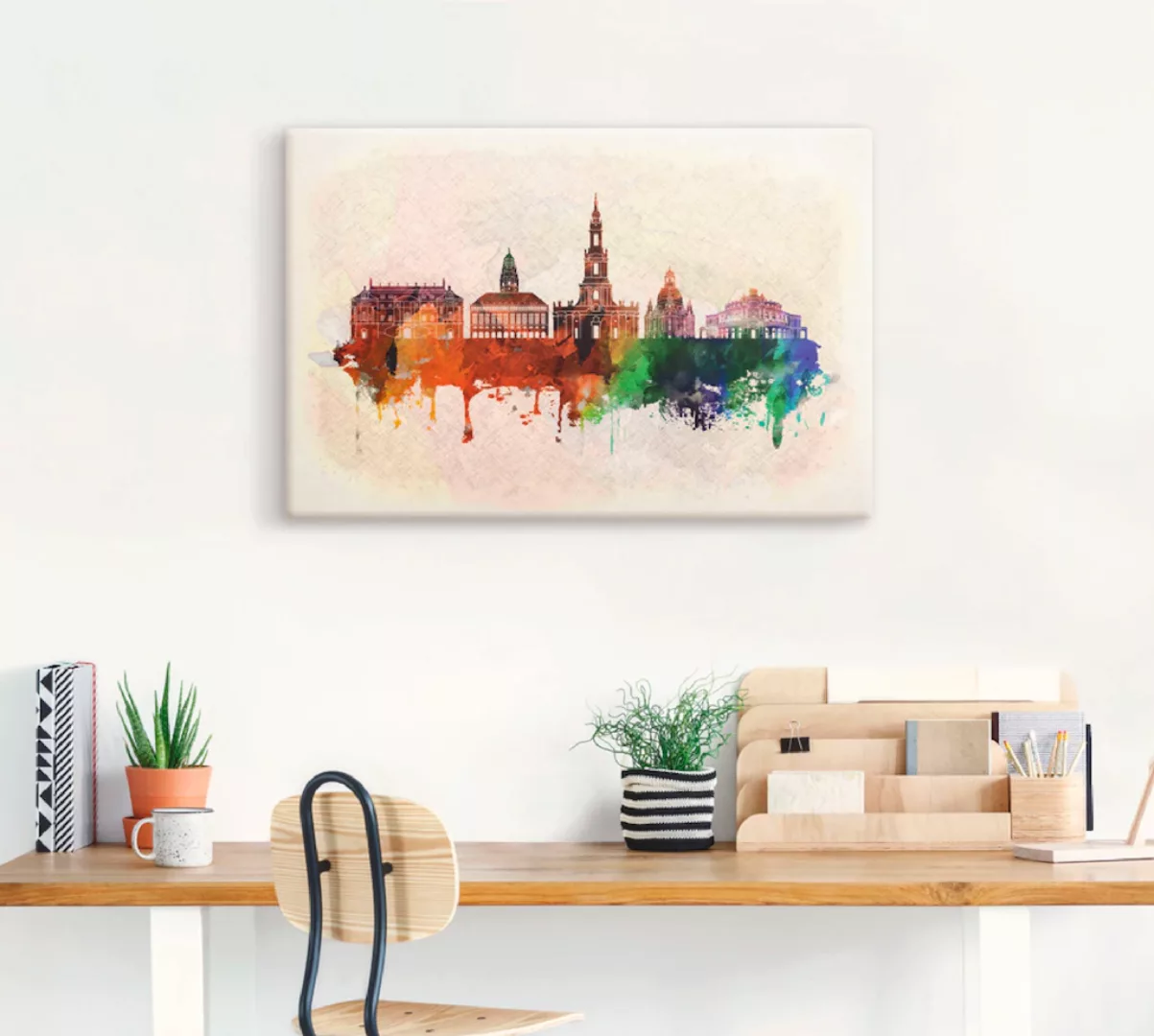 Artland Leinwandbild »Dresden Deutschland Skyline«, Deutschland, (1 St.) günstig online kaufen