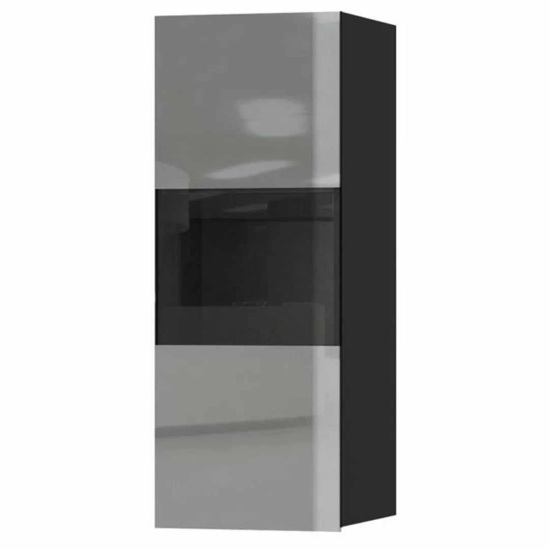 Lomadox Hängevitrine HOOVER-83 Vitrine hängend modern grau mit schwarz bele günstig online kaufen