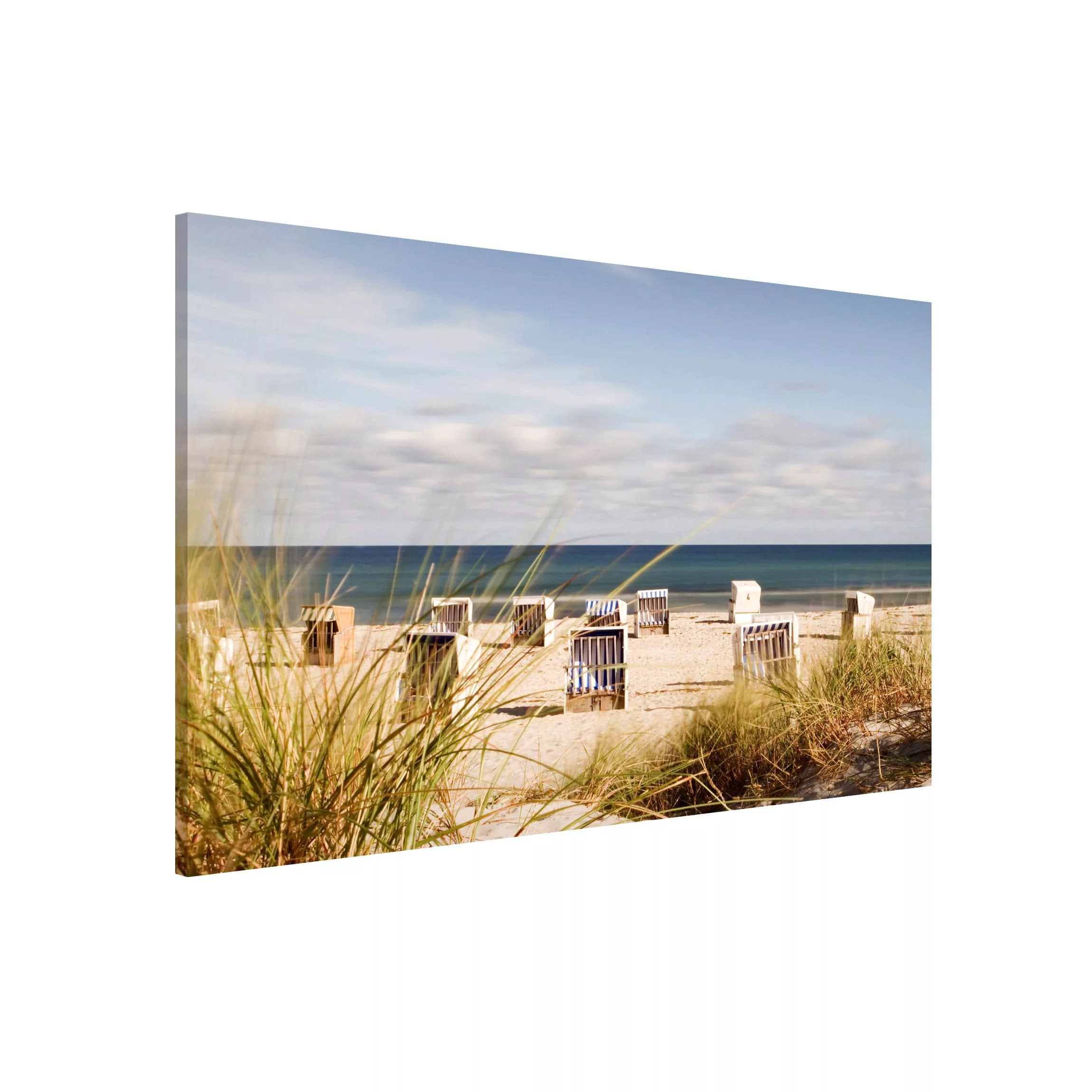 Magnettafel Strand - Querformat 3:2 Ostsee und Strandkörbe günstig online kaufen