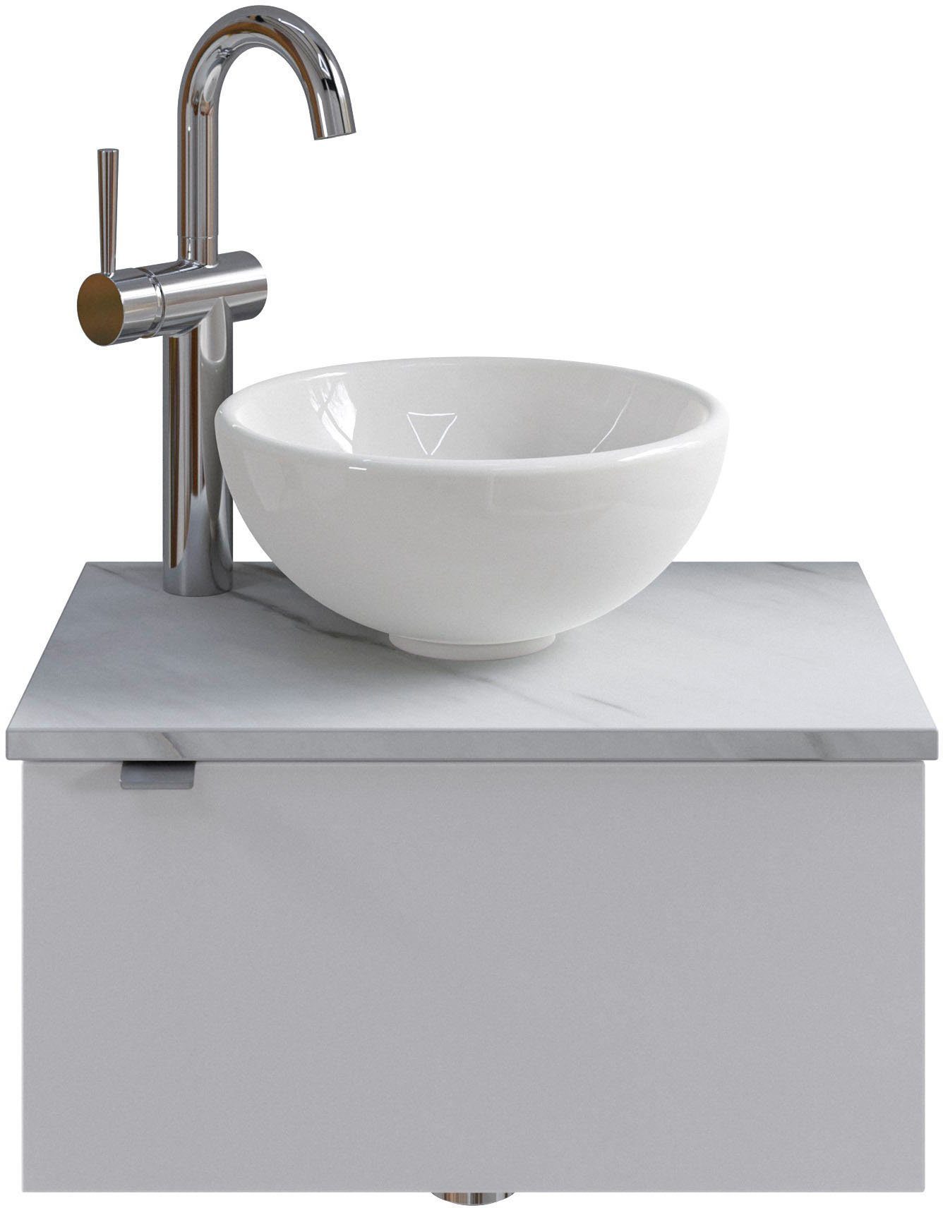 Saphir Waschtisch "Serie 6915 Waschschale mit Unterschrank für Gästebad, Gä günstig online kaufen