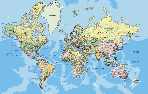 Papermoon Fototapete »World Map« günstig online kaufen