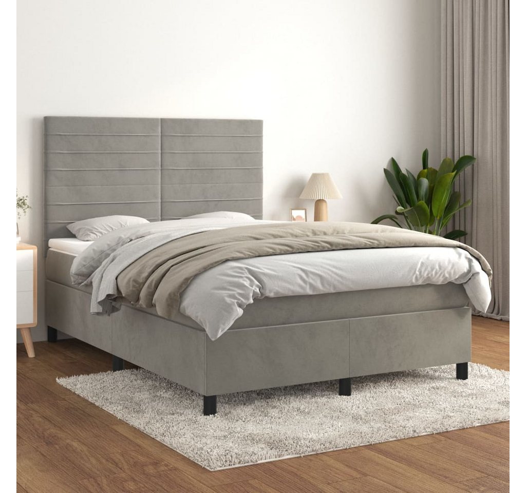 vidaXL Boxspringbett Bett Boxspringbett mit Matratze komplett Samt (140 x 2 günstig online kaufen