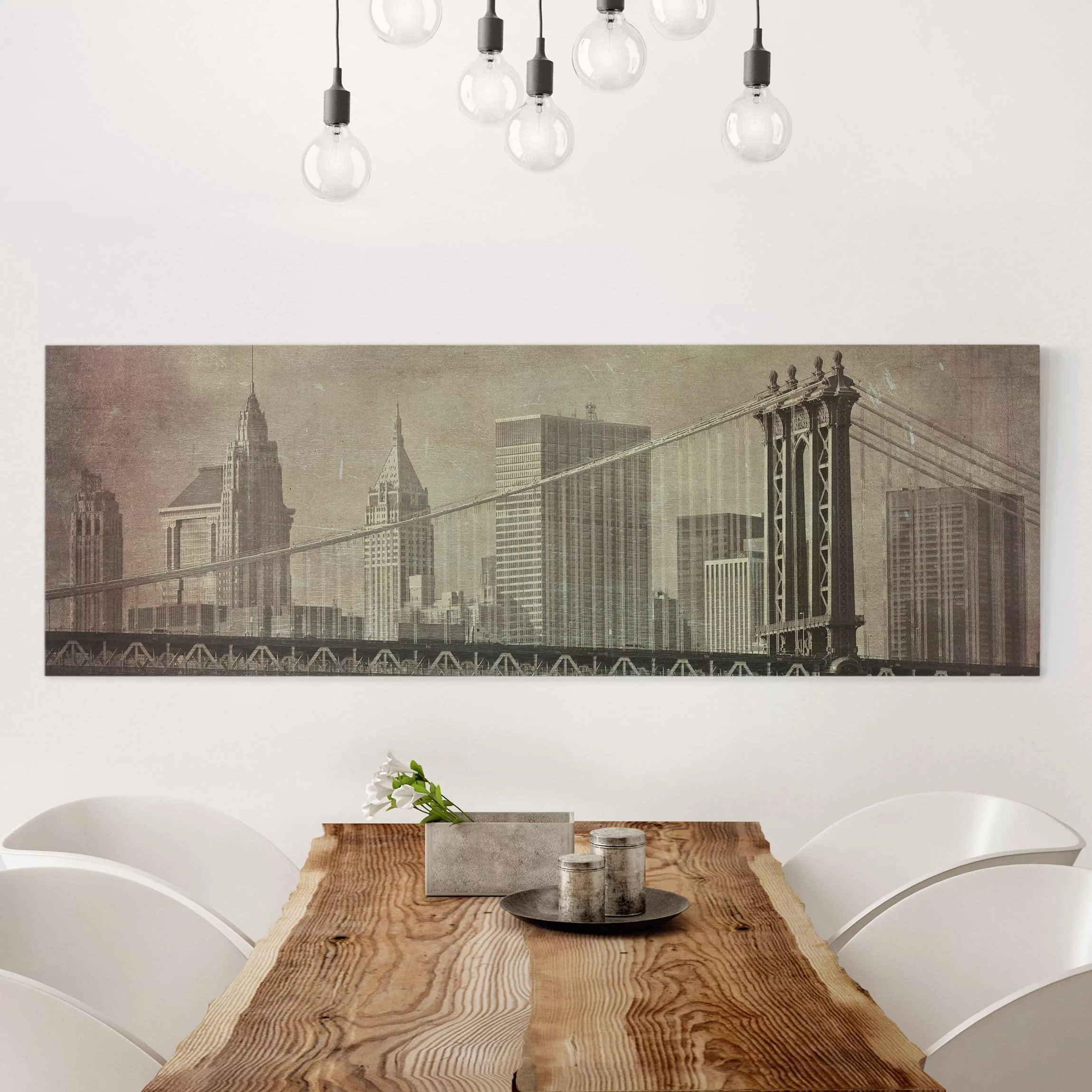 Leinwandbild New York - Panorama Vintage New York City günstig online kaufen