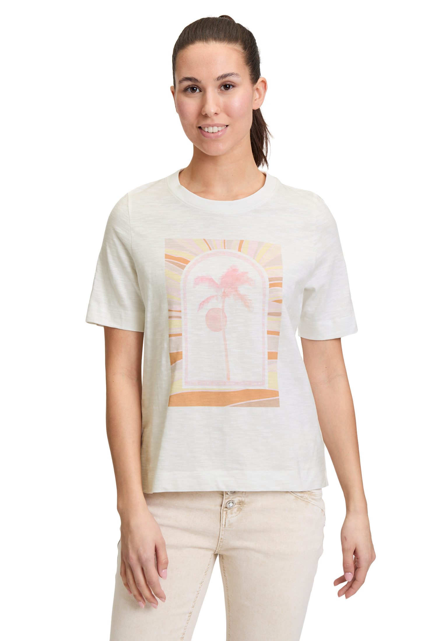 Cartoon Kurzarmshirt "Cartoon Damen Printshirt mit Rundhalsausschnitt", (1 günstig online kaufen