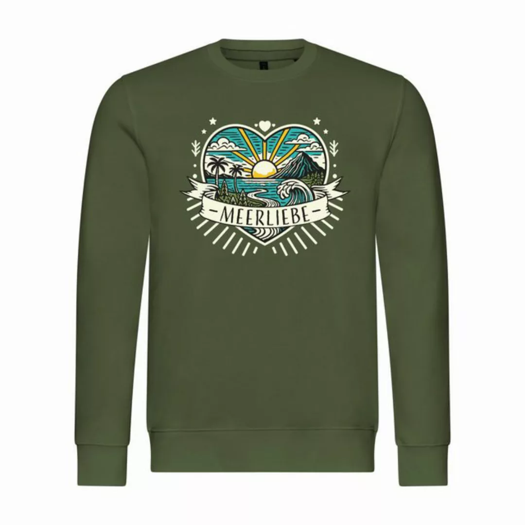 deinshirt Rundhalspullover Herren Sweatshirt Ich Liebe das Meer Mit Print M günstig online kaufen