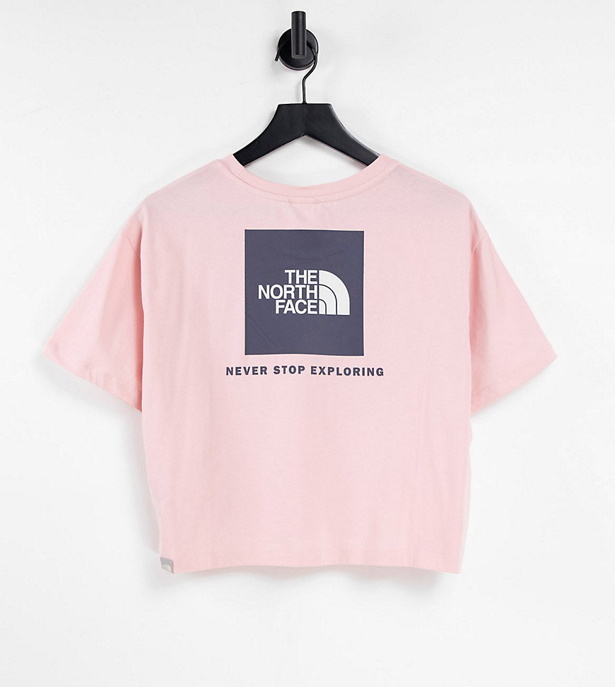 The North Face – Redbox – Kurz geschnittenes T-Shirt in Rosa/Grau, exklusiv günstig online kaufen