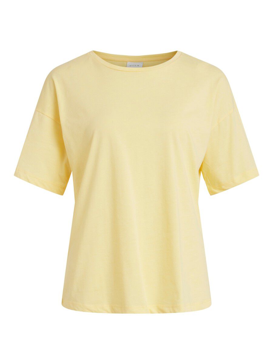 VILA Oversize Basic T-shirt Damen Gelb günstig online kaufen