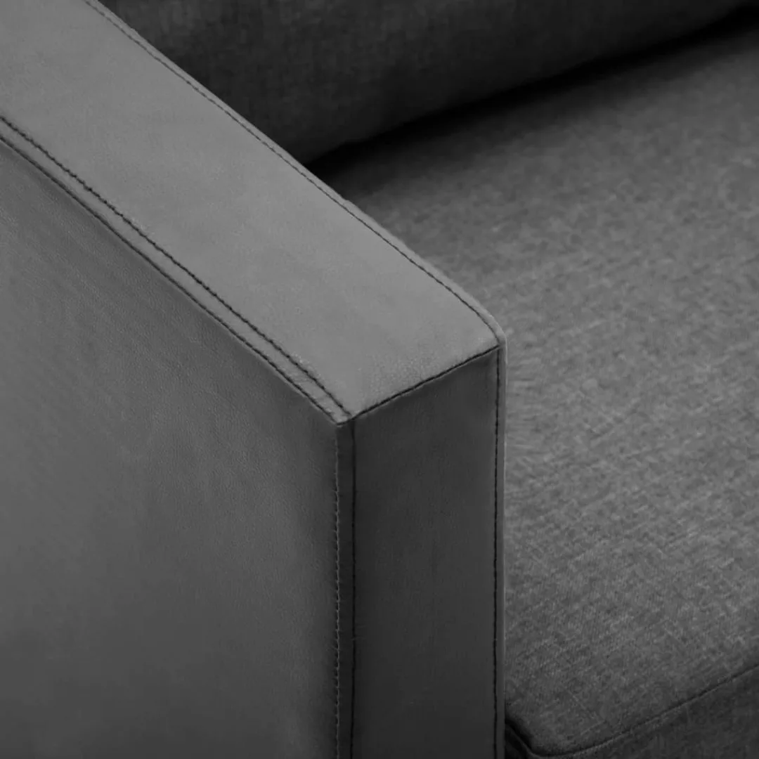 2-sitzer-sofa Kunstleder Schwarz Und Hellgrau günstig online kaufen