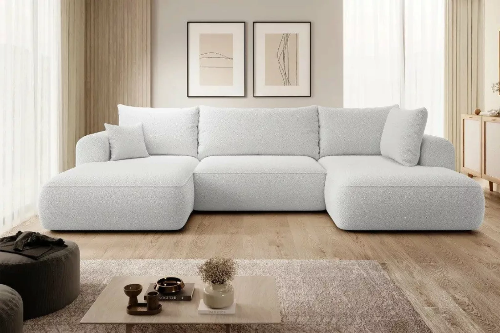 DB-Möbel Wohnlandschaft "GRAND" U-Form-Sofa mit Schlaffunktion, Bettkasten, günstig online kaufen